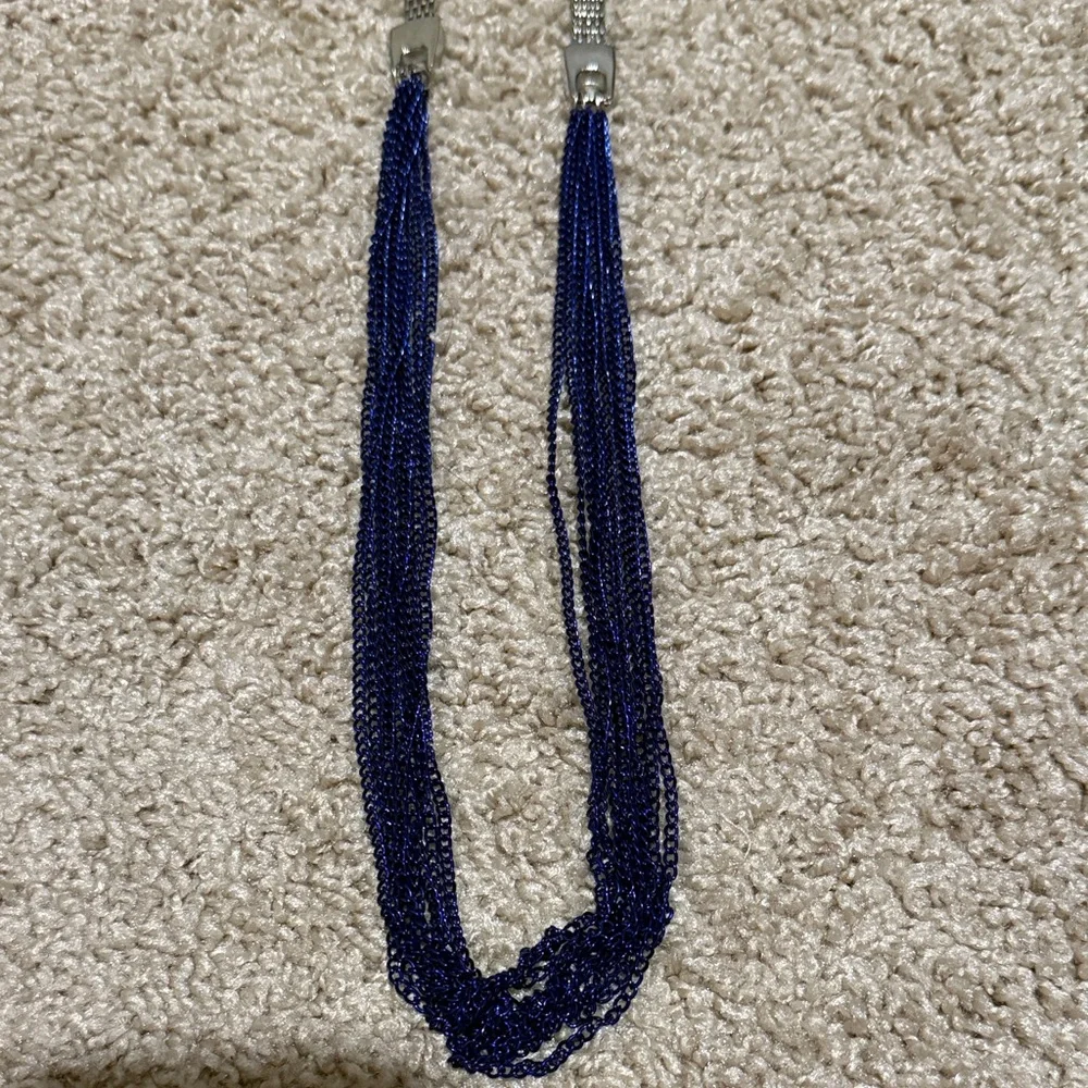 Elegant Blue and Silver Multi-Strand Necklace